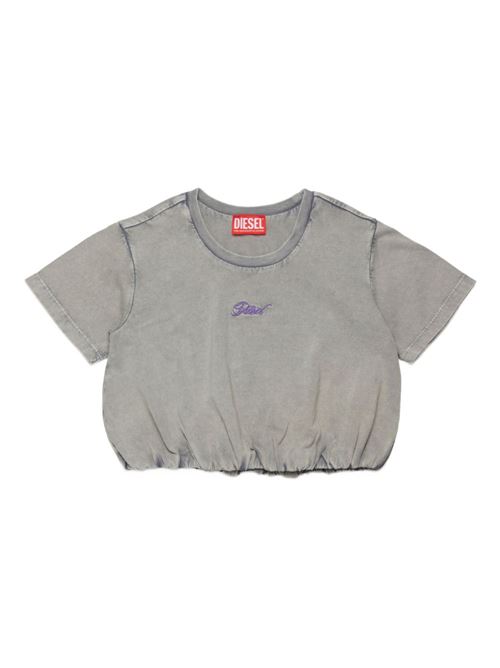 T-shirt bambina Diesel grigia a manica corta DIESEL KIDS | J02585KYA0TK917